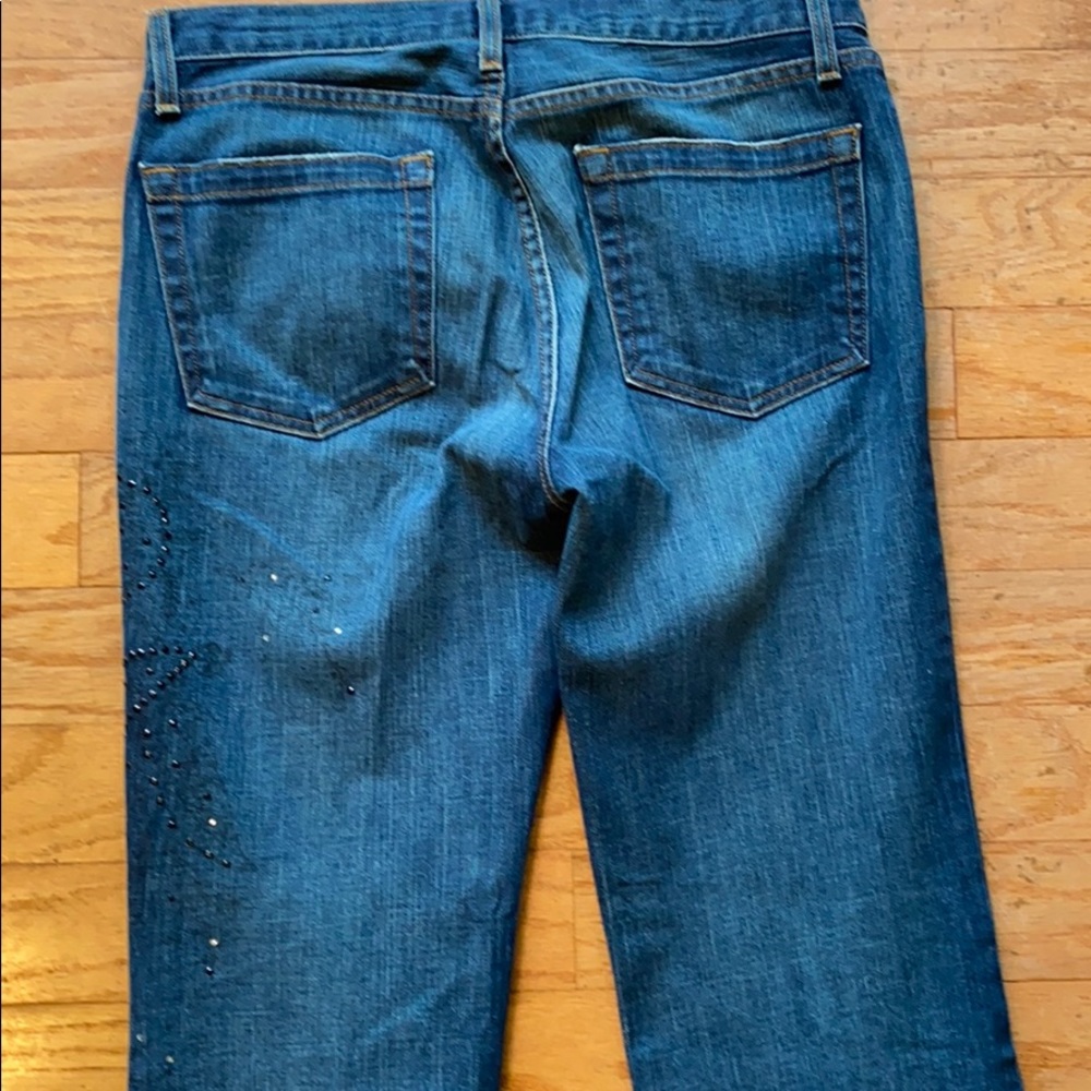 PRE-OWNED KAREN KANE DENIM JEWELED JEANS - Picture 7 of 13